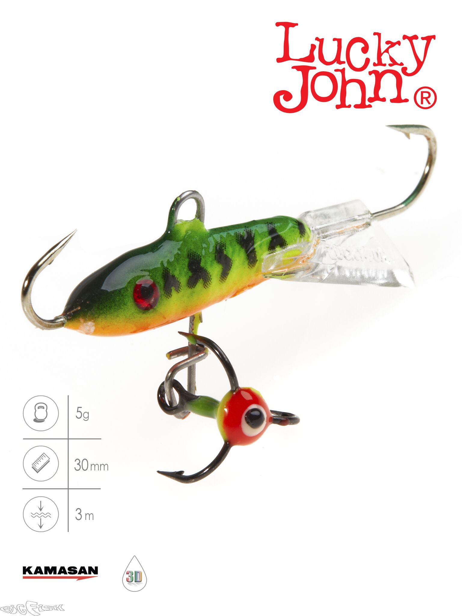 картинка Балансир Lucky John CLASSIC 3 с тр. 30мм/20 блистер от магазина BigFish