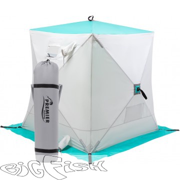 картинка Палатка зимняя Куб 1,8х1,8 biruza/gray (PR-ISC-180BG) PREMIER от магазина BigFish