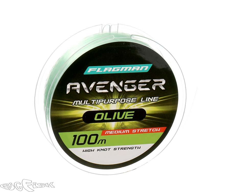 картинка FLAGMAN Леска Avenger Olive Line 100м 0,25мм 6,8кг/15lb от магазина BigFish