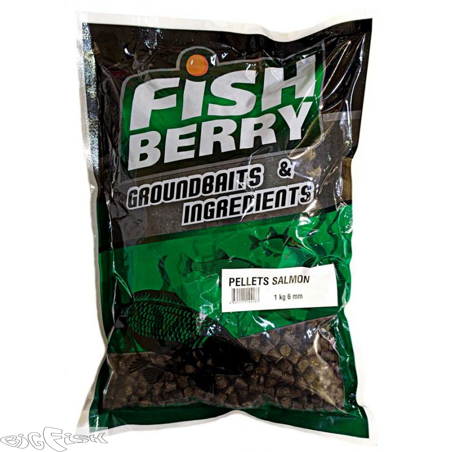 картинка Пеллетс медленно растворимый FISHBERRY темный 6мм 1кг от магазина BigFish